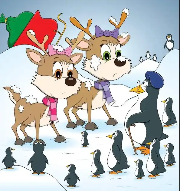 Reindeer with penguine